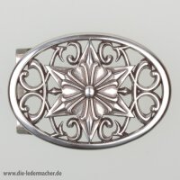 Koppelschließe, 40 mm, versilbert