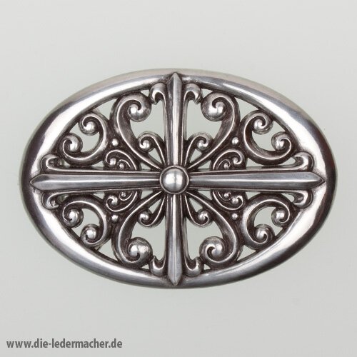 Koppelschließe, 40 mm, versilbert