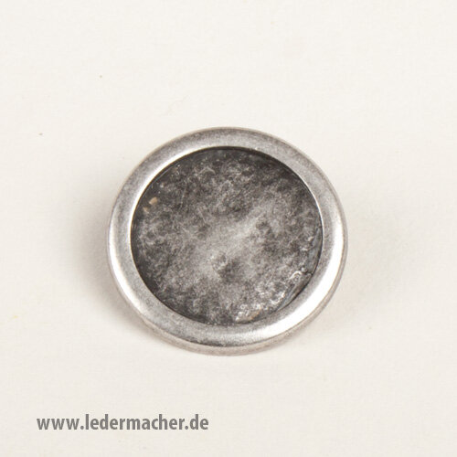 Knopf mit Öse - 23mm - altsilber