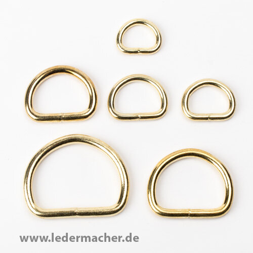 D-Ring, verschweißt, messingfarben