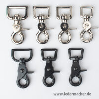 Scherenkarabiner rechteckig - vernickelt / schwarz