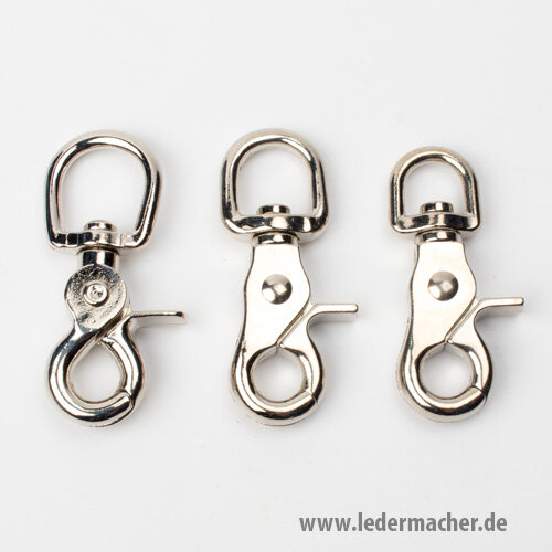 Scherenkarabiner rund vernickelt