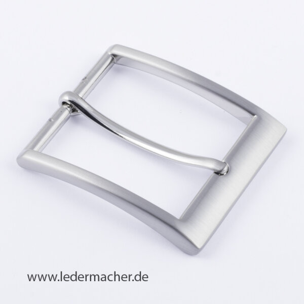 Gürtelschnalle 40 mm - silberfarben gebürstet