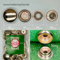THK/Hasi Hato Premium Druckknopf 15 mm Ringfeder